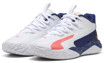 PUMA Jugendliche Dagger 2 Mid Basketballschuhe 36, White Pink Alert Elektro Blue