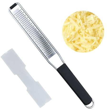 Cheese Grater & Lemon Zester, Sharp Stainless Steel Fine Grater for Parmesan, Lemon, Ginger, Garlic, Nutmeg and Chocolate, with Protective Cover