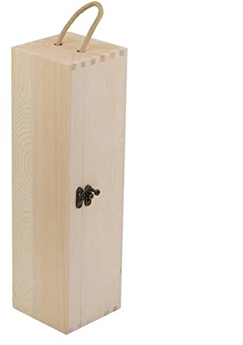 Nikou Scatola di legno per bottiglie di vino rosso, scatola regalo CER porta vino, design Ele, ideale per regali, 34 x 12 x 10 cm