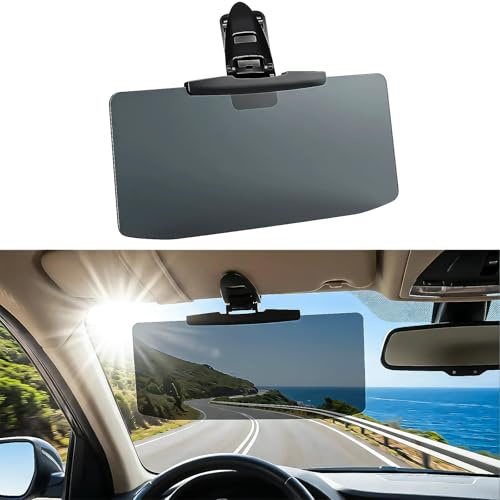 Parasol de coche universal, con protección polarizada antideslumbrante, ajustable para coche, SUV, camión (1 unidad)