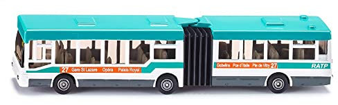 siku 1617001 - Autobus Articulé À Soufflet, Métal/Plastique, Blanc/Turquoise, Pneus En Caoutchouc, Véhicule Jouet Pour Enfants