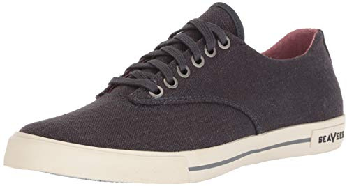 SEAVEES Men's 08/63 Hermosa Plimsoll Standard Tennis Shoe, Slate Navy Vintage Wash Linen, 10.5 UK