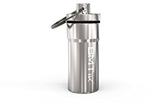 BMTick Mini Cendrier de Poche Portable Anti Odeurs, Capsule avec Système de Vis 5 Couches + Joint en Silicone (Pack de 1) (Argent)