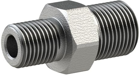 RIEGLER 113093-TFD 245-1012 Doppelgewindenippel 245, AG/AG, R 1, R 1/2, schwarzer Temperguss, 1Stk