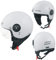 Motorradhelm Motorrad Roller Jet Demi Helm Scooter Homologiert Avio Visor Weiss XL