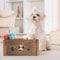 Basic House Pack of 2 Paw Shaped Cutout Dog Toys Chest Gift Hampers Storage Collection Box Wooden Crates Gift Hampers (Small)