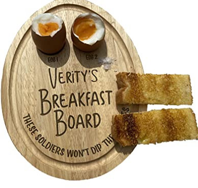 Egg Shaped Breakfast Board Eggy Dippy Soldiers Personalised Gift