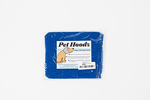 Pet Hoodz für Hunde, Angstzustände, Fellpflege, Ohrenschützer, beruhigende Kapuze, Ohrenkompression, Haustier-Kapuzenpullover, Hunde-Ohrwickel, Blau, Größe S