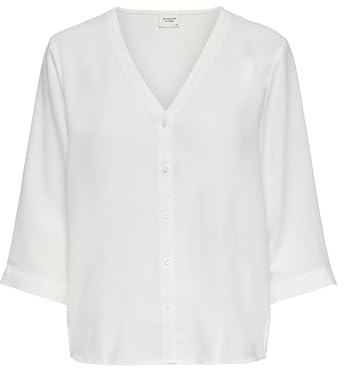 JDY Damen Hemd Bluse Leichtes Crepe Shirt Modisches Top Oberteil JDYLION, Farben:Weiß, Größe:42