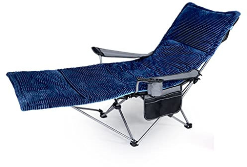 DUNAKE Camp Chairs For Adults, Foldable Chair With Cushion, Portable High Back Padded Thicken Oxford With Armrests Storage Bag Pillows Side Pockets Cup Holder Single Leisure Lounge Chair