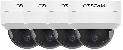 Foscam 4 Stück D4Z – IP-Kamera für den Außenbereich, motorisiert, 4 MP, optischer Zoom, intelligente Bewegungserkennung, Weiß