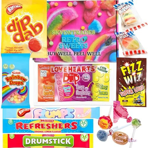 Sweets Gift Box Sweet Hamper Letterbox Retro Sweets Candy Gift Kids for Him or Her Presents for Birthday, Get well Soon, Christmas, Valentines, and Any Occasions perfect sweets gift box