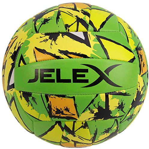JELEX Volley Beach Volleyball Größe 5 Indoor Outdoor Spielball für Anfänger, Profis, Jugendliche und Erwachsene, Trainingsball mit gleichmäßiger Latexblase und 18-Panel-Konstruktion, Beachball (Grün)