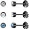 Artskin Damen Ohrstecker Titan Mädchen Ohrringe Hypoallergen Kristall Herren Ohrringe 4mm Schwarz Ohrring Geburtstags geschenke (Black(001+AB+202))