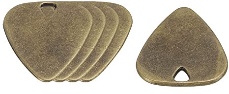 sourcing map 5 Stück Gitarren Plektren 1.8mm Dick Metall Bronze für Gitarre Musikinstrument