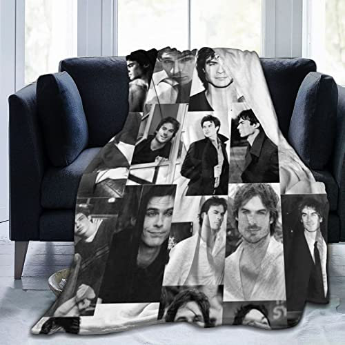 Ian-Somerhalder Kuschelige Plüsch-Thow-Decke, Flanelldecke, Bettwäsche, warmes Fleece, weiche Decke für Sofa, Couch, Wohnzimmer, Büro, Auto, Camp, Stranddecken, 60x50