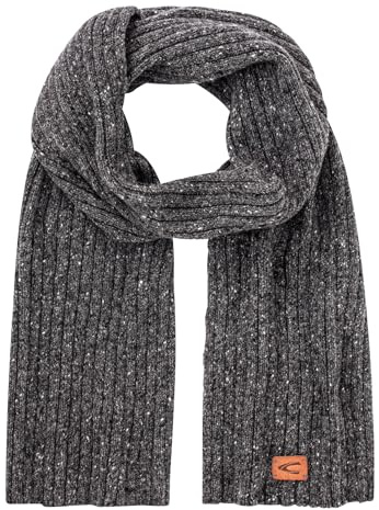 camel active Herren Strickschal mit Merinowolle Dunkelgrau, menswear-OS