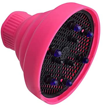 Haartrockner Diffusor Silikon für 3,5-5cm Fein Dickes, Gelocktes, Gewelltes Haartrockner-Aufsatz-Wind Abdeckung, Faltbar für Heim Salon, Profession Elles Salon-Werkzeug, Rosa