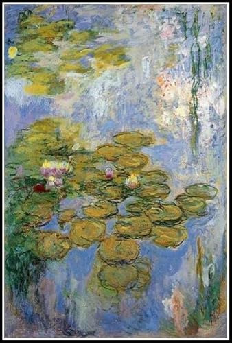 Seerosen Malerei von Claude Monet Diamant Malerei Kits für Erwachsene, 5D Kristall Diamanten Kunst mit Zubehör Werkzeuge, Bild DIY Kunst Handwerk für Heimdekoration Geschenk