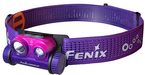 fenix HM65R-DT Nebula, leichte Doppelstrahl-Scheinwerferlampe, für Laufen, Camping, Outdoor, Sport, 1500 Lumen, 170 m, max. 300 Stunden, weiße und warmweiße LEDs, Sport-BOA-Kopfbandsystem, IP68