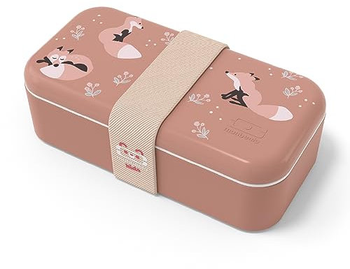 monbento - Brotdose Kinder MB Foodie Fox - Fuchs - Bento Box Kinder Made in France - Ideal für Mittagessen oder Snacks in der Schule/Park - BPA Frei - Lebensmittelecht - Rosa