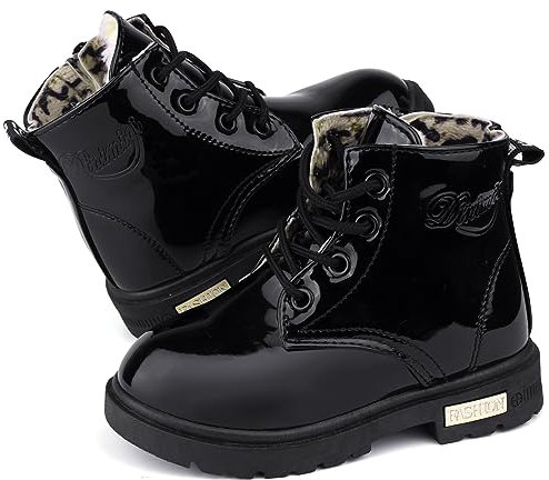 dinimigi Stivaletti Ragazze Impermeabili Stivali Bambina Stivaletto Comodi Pelle Stivaletto Da Neve Caldo Invernali Scarponcini Bambini Antiscivolo Laccio Scarpe Cerniera Neonata Boot