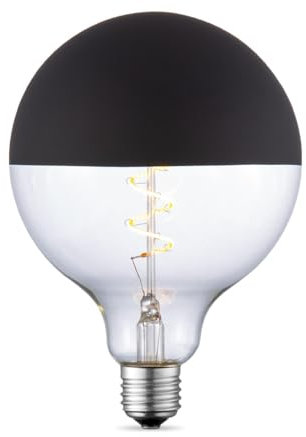 Home Sweet Home Edison Vintage E27 | LED-Filament-Leuchtmittel Globe | G125 Spiral LED-Lampe | Klar - schwarz | Dimmbar | 4W 280lm 3000K | warmweißes Licht | für E27-Fassungen