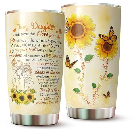 WOOKOO Vaso para hija, regalos para hija de mamá, madres, regalos para hija en el día de la madre, Navidad, taza para hija, taza para mi hija, vaso para madre e hija