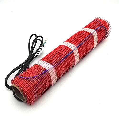 100W/m2 Underfloor Heating Mat Self-Adhesive Electric Warm Floor System Heating Cable Save Energy Easy to Install (1m²)
