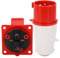 Enchufe Trifásico 32A, Enchufe Industrial 3P+E Enchufe Trifásico 32A, Enchufe Industrial Impermeable a Prueba de Polvo AC380V-415V, Adaptadores