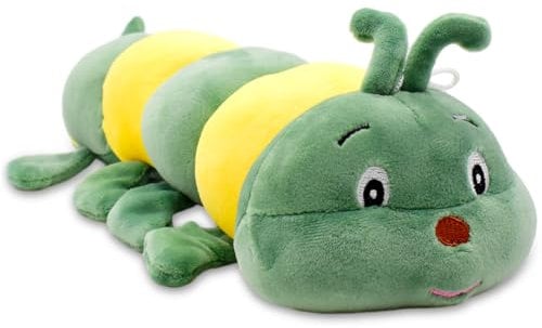 KreEzi Grüne Raupe Nimmersatt Plüschtiere, Weiche Raupen Kuscheltier Spielfigur Plüsch Kuschelkissen Gefüllte Tiergeschenke, Tolles Geschenk für Jungen Und Mädchen Zum Fantasievollen Spielen.
