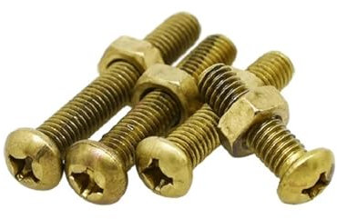 DHAEY 2-20pcs M2 M2.5 M3 M4 M5 M6 Brass Pan Head Round Head Bolt & Nut Combination Set Copper Metric Thread Cross Recess Machine Screw(M2.5x8mm - 20Sets)