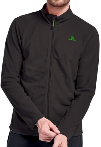 Athl Dpt. Felpa Uomo in Pile Micropolar Fleece Full Zip - Giacchetto in Micropile per Sci Sport attività all'aperto Tempo lbero Caldo Invernale (L, Nero)