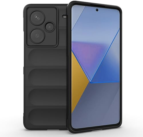 BORYA Case for Xiaomi Redmi Note 13 Pro+ Plus 5G, Shockproof Soft Premium TPU Bumper Silicone Case, Anti-drop Airbag Design Cover, Simple Ultra Thin Durable Cover, Black