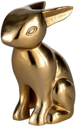 EGLO LIVING Osterdeko Hase Vohilava, Deko Figur Ostern Frühling, Frühlingsdeko Osterhase, Elegante Tischdeko, Osterfigur aus Aluminium in Gold, 15,5 cm