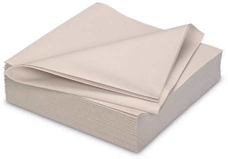 Servietten stoffähnlich 40x40cm 25 Stück - FARBAUSWAHL - Airlaid saugstark - Einweg Tischservietten zum Falten - Einfarbige Papierservietten für Hochzeit Geburtstag Gastronomie - Beige