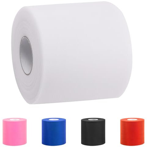 Glarks 1 pièce 15cm x 200 yards (600 FT) tulle blanc rouleau de tissu, tulle ORGANZA tissu rouleau pour bricolage Tutu jupe bébé douche décoration mariage fond artisanat