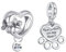 Rimgoris Ciondolo in Argento Sterling 925 per Braccialetti da Donna Collana Impronte di Animali Domestici Zampa di Orso Cuore Amore Ciondola Regalo Confezione da 2