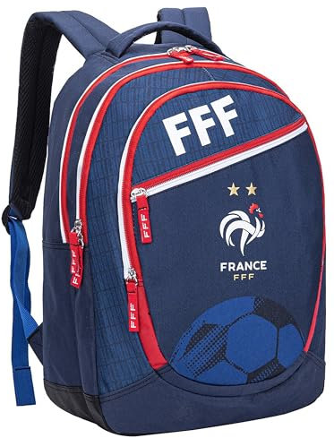 FFF Schulrucksack, offizielle Kollektion, französische Fußballnationalmannschaft – 3 Fächer