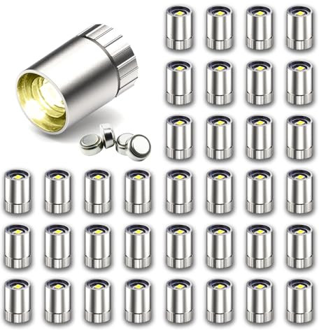 SUZEYAR 36 Pcs - Miniature Lights for Dollhouse,Miniature LED Lights for Handcraft,Mini Spot Light Battery Operated, Tiny Decoration Light,LED for Balloons,Party Decoration (Warm white)