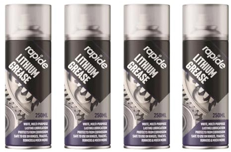 SDMAX Multi-Purpose Lithium Grease Spray, Aerosol Spray, Protects & Lubricates For Hinges, Runners, Tracks, Reduces Friction and Wear, Easy to Use, 250 ml (4 Pcs)