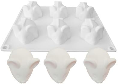 6-Cavity Mouse Shaped Silicone Mold Fondant Chocolate Mould Halloween Cake Mould Baking Supplies