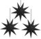 3 Pack 9 Pointed Paper Star Lanterns 3D Hanging Christmas Star Decorations Wedding Birthday Baby Shower Room Christmas Ornaments Party Supplies (Black)