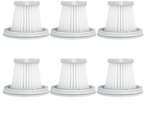 GIXERO for Xiaomi, for Mijia, Handlicher Staubsauger, SSXCQ01XY Home Car Mini Wireless Hepa Filter Ersatzteile Ersatzzubehör H13 Ersatzfilter für Staubsauger(6 Filters)