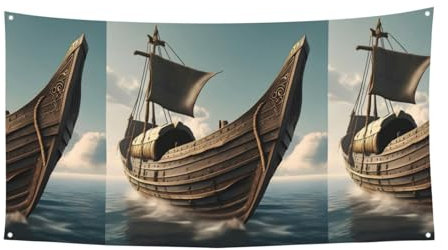 Party-Banner mit altem Wikinger-Boot-Druck, 88,9 x 177,8 cm, lustiges Fiesta-Party-Banner, Dekorationen, Veranstaltungen