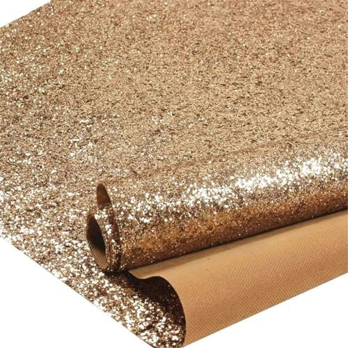 DHHOUSE Gold Chunky Glitter Wallpaper, 3D Sparkly Glitter Fabric, Non-Pasted (Golden, 67cm x 10 Meters)