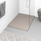 Somanki Duschwanne, Lamellenwand, Dusche Komplett, Duschrückwand, Komplettdusche, Duschkabine, Duschtasse, Begehbare Dusche, SMC Braun 100x70 cm