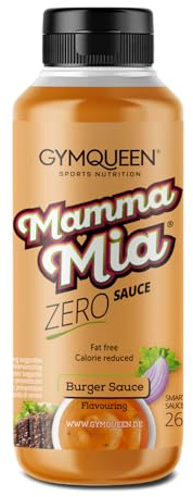 GymQueen Mamma Mia Zero Sauce, Burger Sauce, 265 ml | Kalorienarm, nur 3–9 kcal je 15-g-Portion, fett- und zuckerreduziert, ideal für süße und herzhafte Speisen