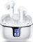 Cuffie Bluetooth, Auricolari Bluetooth 5.3 Stereo HiFi con 4 ENC HD Mic Cancellazione Rumore, Cuffie Wireless Bluetooth 40H LED Display Cuffiette in Ear IP7 Impermeabil, Cuffie Senza Fili USB-C Bianco