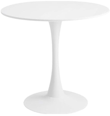 Home Heavenly®Mesa Redonda Tauro, Mesa de Comedor o Cocina, Diseño Vintage en Melamina de 100 cm, Ideal para Interiores y Espacios Cubiertos, Fácil Montaje (Blanco)